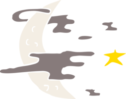 cartoon doodle spooky moon png