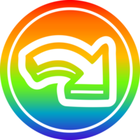 dirección flecha circular icono con arco iris degradado terminar png