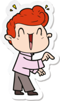 sticker of a cartoon excited man png