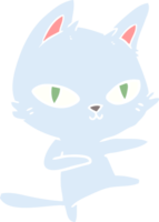 flat color style cartoon cat dancing png
