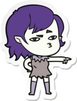 sticker of a cartoon vampire girl png