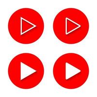Play button icon with shadow. player concept vector