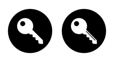 llave icono en negro círculo. acceso llaves concepto vector