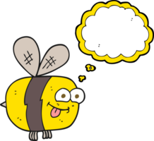 hand drawn thought bubble cartoon bee png