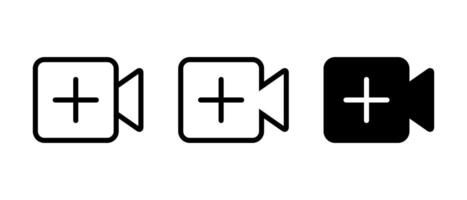 Add icon set. Social media elements. Camera and plus sign symbol vector