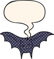 dibujos animados vampiro murciélago con habla burbuja en cómic libro estilo png