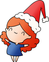 Hand gezeichnet Weihnachten Gradient Karikatur von kawaii Mädchen png