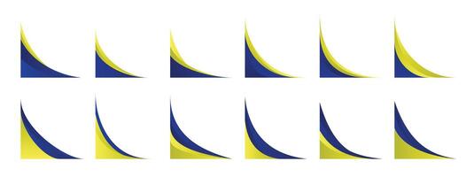 Abstract Business Yellow Blue Corner Border Element Decoration vector