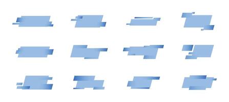 azul geométrico texto caja, resumen bandera modelo. ilustración vector