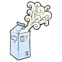 mano disegnato struttura cartone animato latte scatola di cartone che esplode png