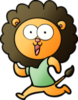 León feliz de dibujos animados png