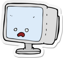 adesivo de uma tela de computador de desenho animado png