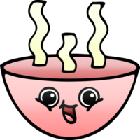 degradado sombreado dibujos animados de un cuenco de caliente sopa png