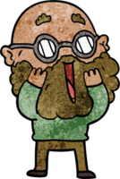 cartoon amazed man with beard png