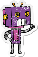 beunruhigter Aufkleber eines Cartoon-Roboters png