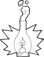 mão desenhado Preto e branco desenho animado velho vidro lanterna png