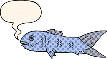 cartoon fish with speech bubble in comic book style png