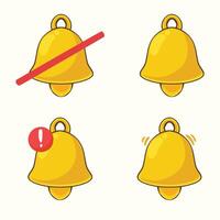 Notification bell icon set. Incoming inbox message. New message notofication icons collection. Ringing bell and notification for clock and smartphone, alarm alert. Illustration vector