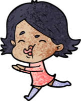 cartoon girl pulling face png