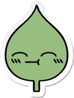 sticker of a cute cartoon expressional leaf png