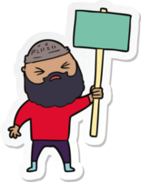 sticker of a cartoon man with beard png