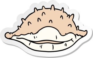 hand drawn sticker cartoon doodle of a sea shell png