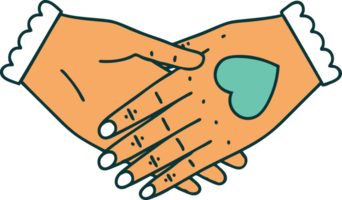 iconic tattoo style image of a pair of hands png