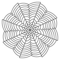 Futuristic abstract flower made of simple geometric black shapes vector