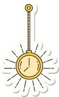 sticker of a tattoo style gold pocket watch png