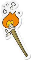 sticker of a cartoon burning torch png