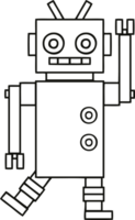 line drawing cartoon of a dancing robot png