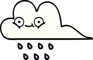 pente ombragé dessin animé de une pluie nuage png