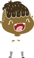 estilo de cor plana desenho animado menino feliz rindo png