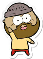 sticker of a cartoon bearded man holding up hand png