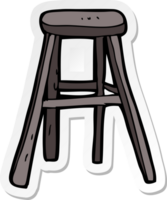 sticker of a cartoon wooden stool png