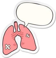 cartoon lungs with speech bubble sticker png