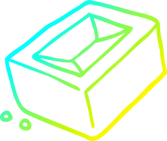 cold gradient line drawing of a cartoon brick png