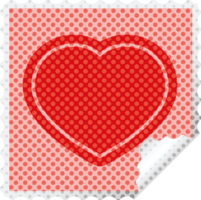 coeur symbole graphique carré autocollant timbre png