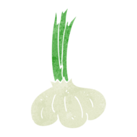 hand retro cartoon garlic png