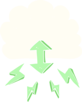 illustration en couleur plate du nuage numérique png