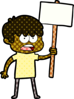 besorgter Cartoon-Junge png