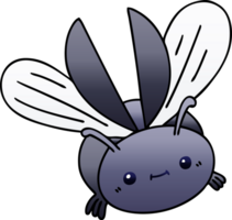 gradient shaded quirky cartoon flying beetle png