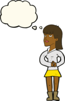 cartoon woman waiting with thought bubble png