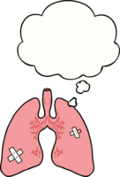 cartoon lungs with thought bubble png