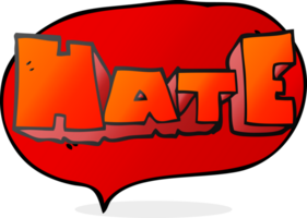 hand drawn speech bubble cartoon word Hate png