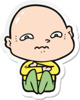 sticker of a cartoon nervous man png