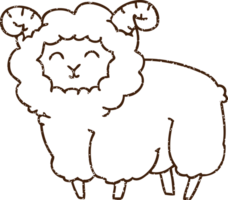 Sheep Charcoal Drawing png