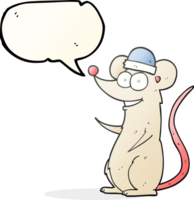 mão desenhado discurso bolha desenho animado feliz rato png
