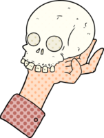 cartoon hand holding skull png