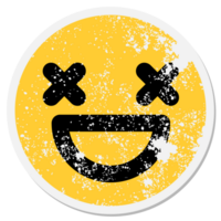 grinning dead face circular sticker png